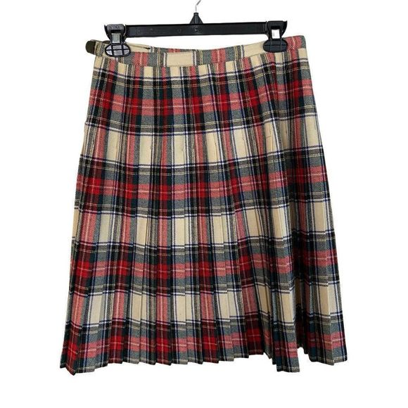 Vintage Younkers Snowdon Tartan Wool Pleated Kilt Womens Size 25"-26" Adjustable - Picture 2 of 6